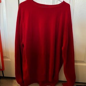 Lands' End Men's Vibrant Red Crewneck Sweater